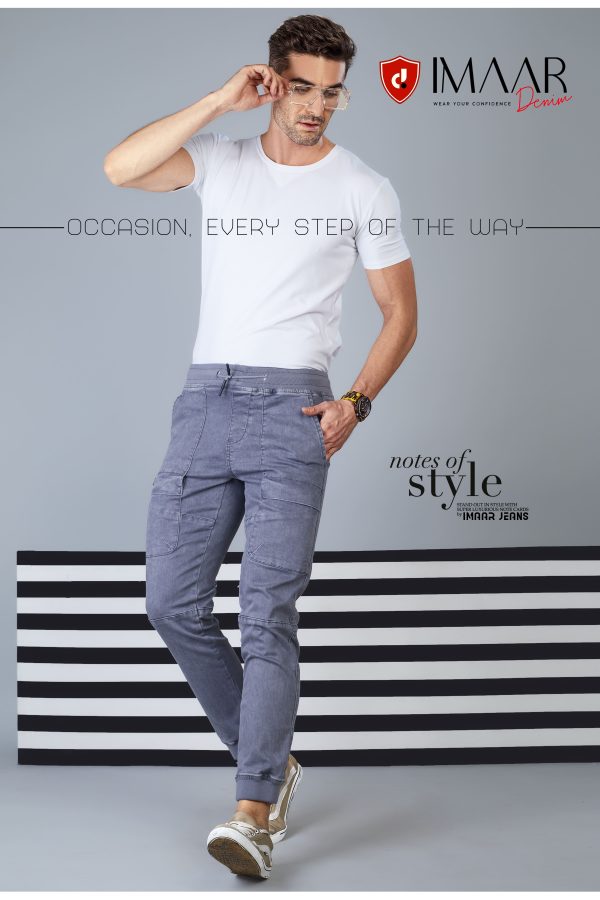 Men's Slim Fit Gray Denim Jogger # IRJ 35