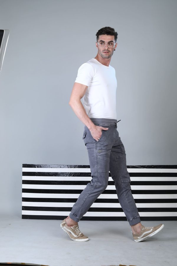 Men's Slim Fit Gray Denim Jogger # IRJ 35