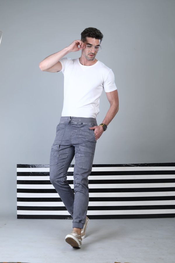 Men's Slim Fit Gray Denim Jogger # IRJ 35